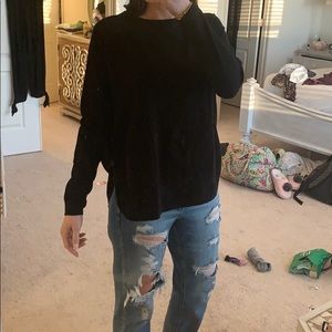 Thin black button sweater with pockets